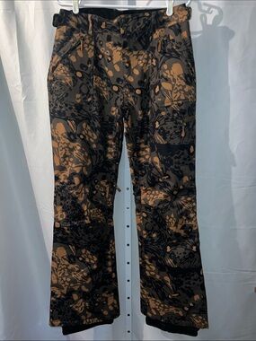 Roxy Ski Pants Women XL Black Grey Mustard Colored Camo New without Tags